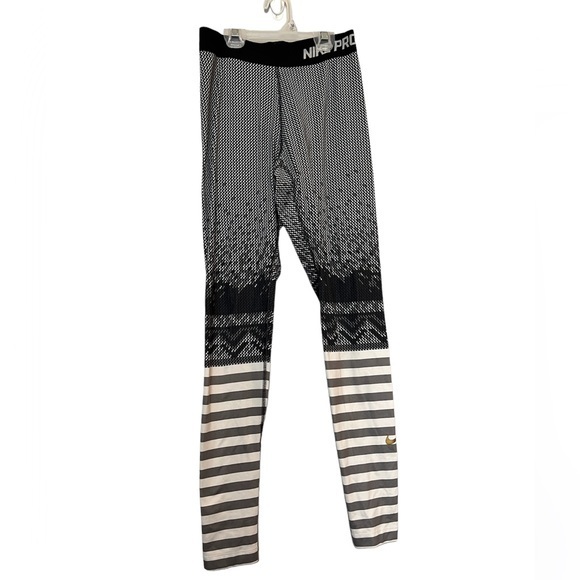 Nike Pro Combat Hyperwarm Htf Rare Print Black Tights Small
